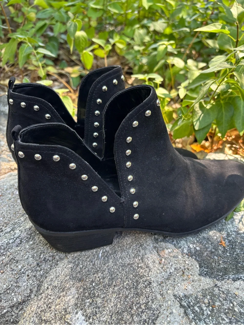 Sam Edelman circus Black Studded Suede Ankle Boots - Women